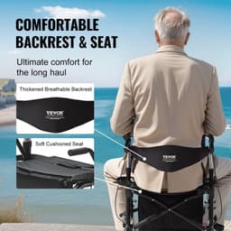 image-VEVOR 2 in 1 Rollator Walker & Transport Chair for Seniors, Folding Rolling Walker Wheelchair Combo & Footrests, Lightweight Aluminum Mobility Walker with Adjustable Handle, All Terrain Wheels, 300LBS