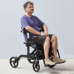 image-VEVOR 2 in 1 Rollator Walker & Transport Chair for Seniors, Folding Rolling Walker Wheelchair Combo & Footrests, Lightweight Aluminum Mobility Walker with Adjustable Handle, All Terrain Wheels, 300LBS
