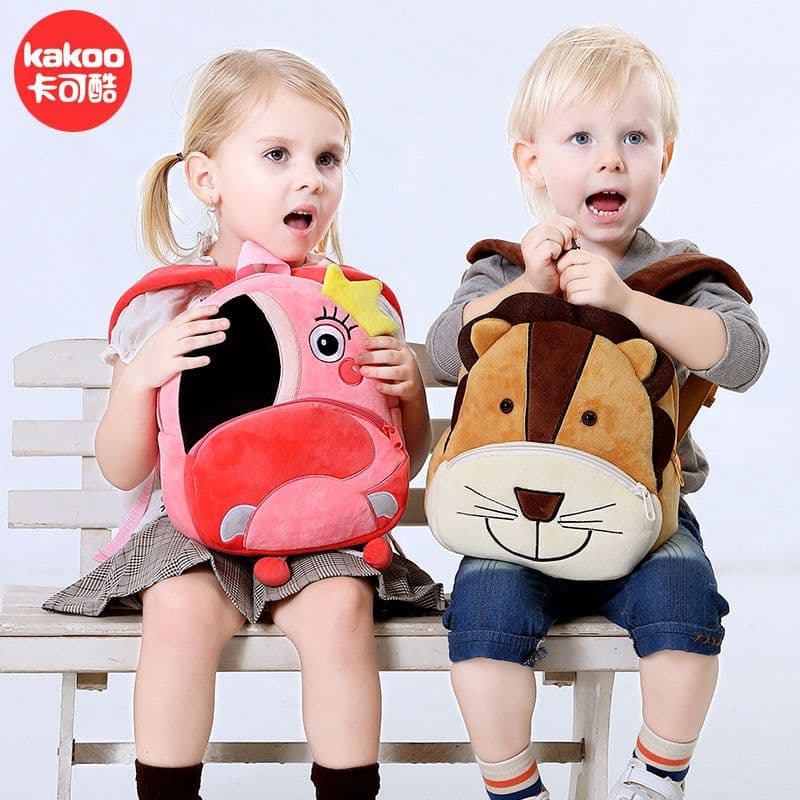 image-Zoo series cute children's school bag shoulder bag plush backpack kindergarten early education park bag manufacturer