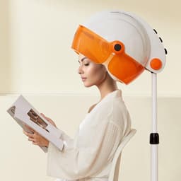 image-VEVOR Professional Hooded Dryer, 1875W High-Power Bonnet Hair Dryer, Sit Under Hair Dryer with Timer, 3 Temp Settings & Wind Speed, Floor Standing Rolling Base with Wheels for Beauty Salon Home Spa