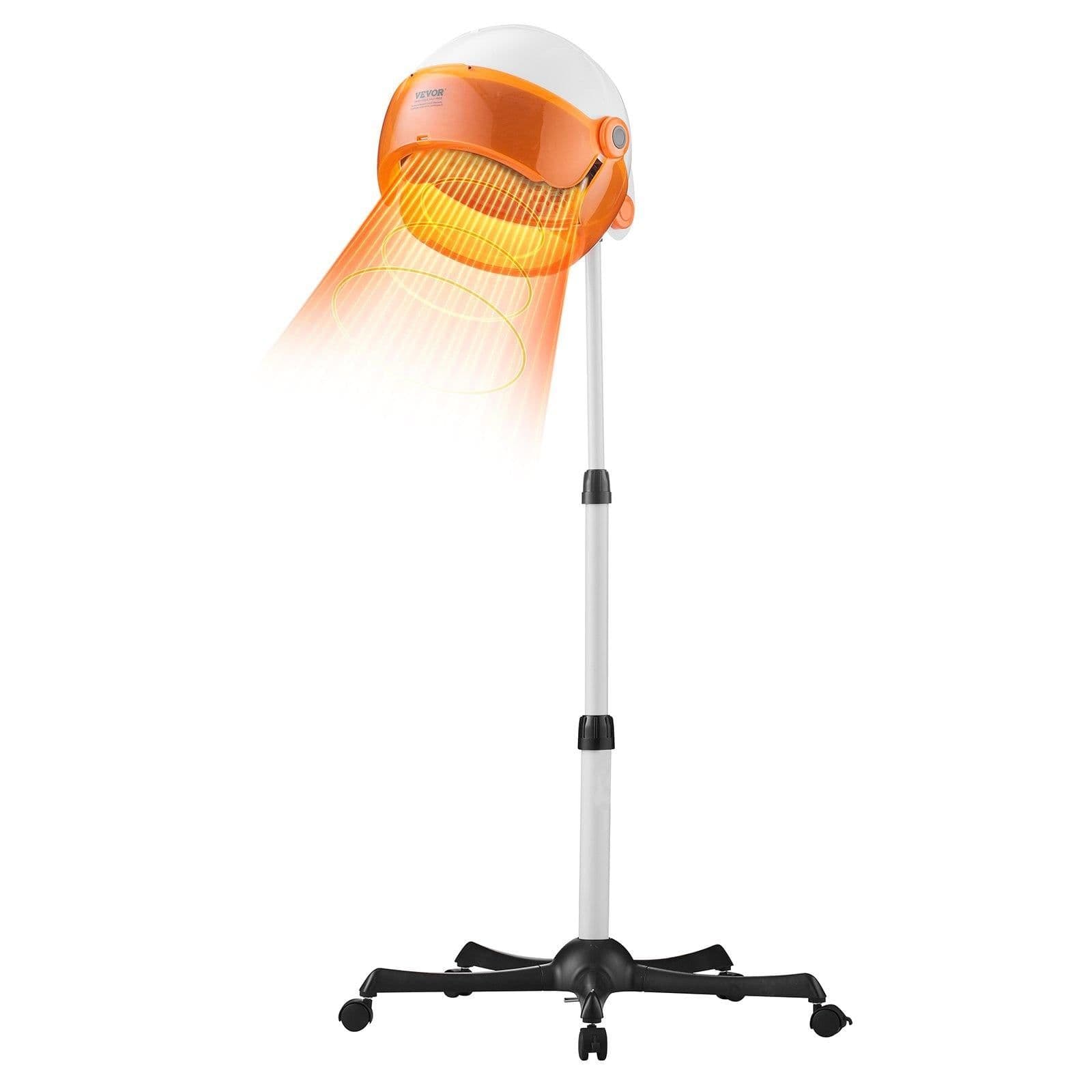 image-VEVOR Professional Hooded Dryer, 1875W High-Power Bonnet Hair Dryer, Sit Under Hair Dryer with Timer, 3 Temp Settings & Wind Speed, Floor Standing Rolling Base with Wheels for Beauty Salon Home Spa