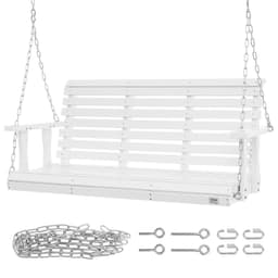 image-VEVOR Wooden Porch Swing 4.5 ft, Patio bench swing for Courtyard & Garden, Upgraded 880 lbs Strong Load Capacity, Heavy Duty Swing Chair Bench with Hanging Chains for Outdoors, White