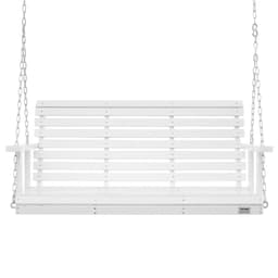 image-VEVOR Wooden Porch Swing 4.5 ft, Patio bench swing for Courtyard & Garden, Upgraded 880 lbs Strong Load Capacity, Heavy Duty Swing Chair Bench with Hanging Chains for Outdoors, White