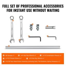 image-VEVOR Gas Concrete Power Screed, 8ft Aluminum Board Straight Edge Bar Set, 4 Stroke Cement Finishing Vibrating Motor with Height Adjustable Handles, High Efficient Concrete Tools 6500RPM
