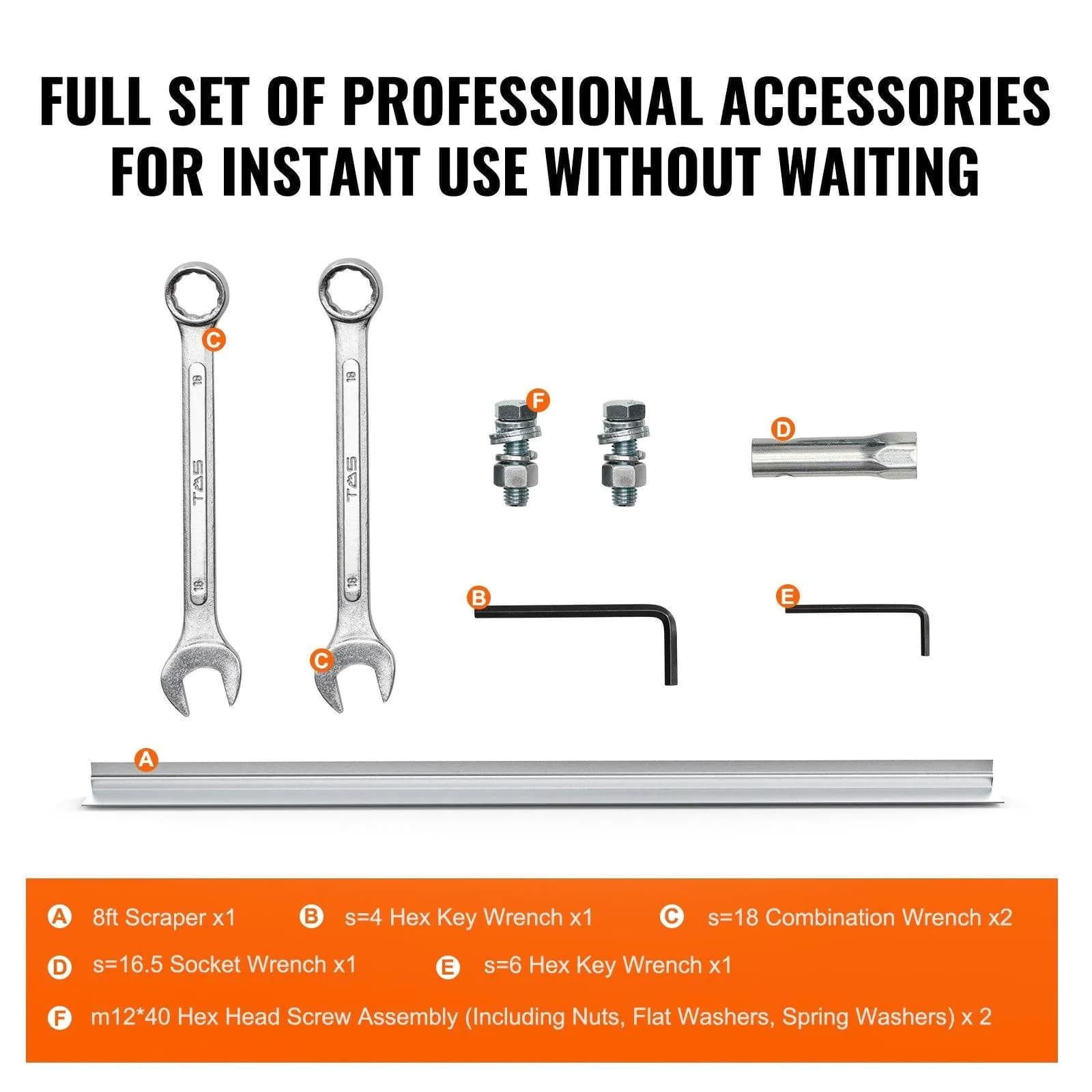 image-VEVOR Gas Concrete Power Screed, 8ft Aluminum Board Straight Edge Bar Set, 4 Stroke Cement Finishing Vibrating Motor with Height Adjustable Handles, High Efficient Concrete Tools 6500RPM