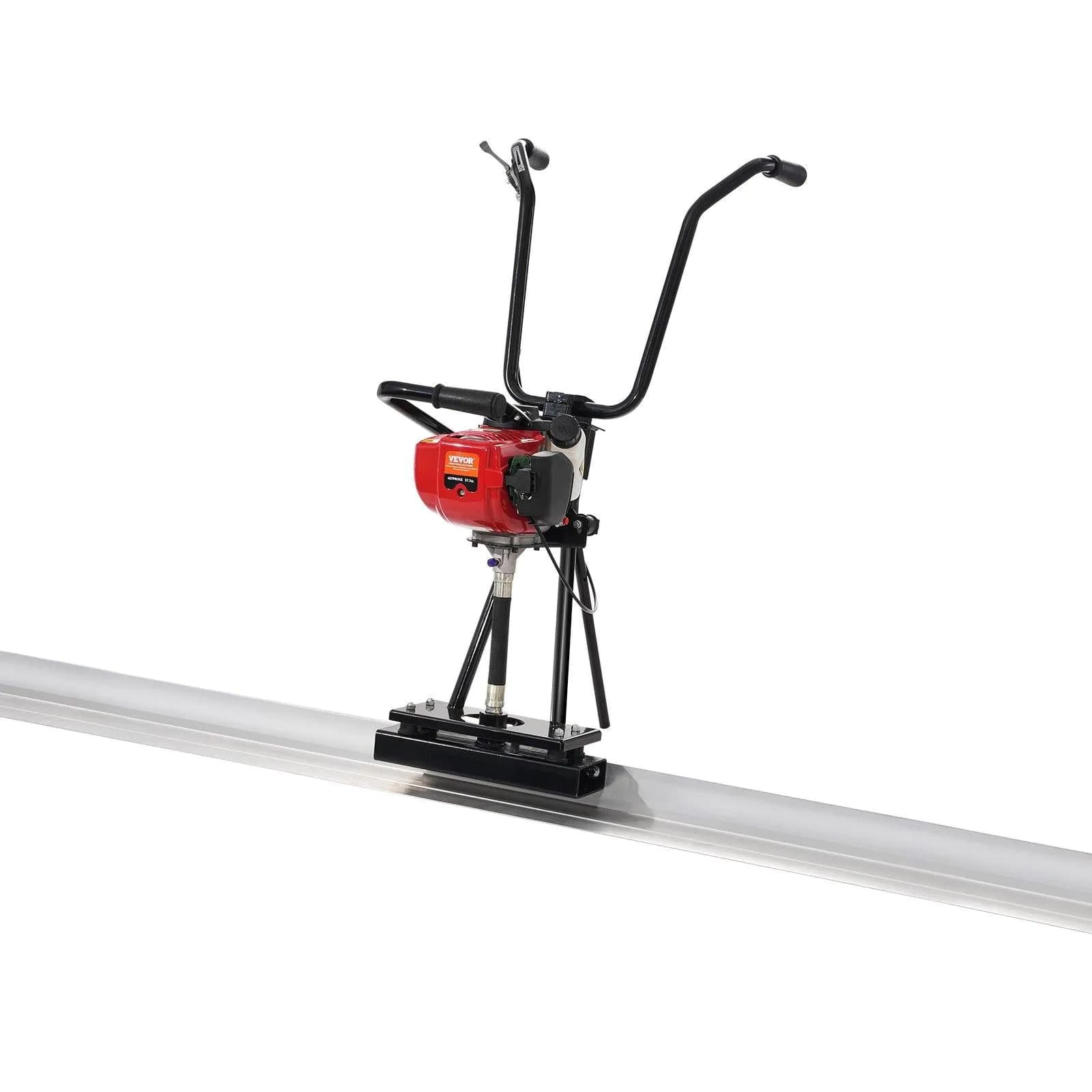 image-VEVOR Gas Concrete Power Screed, 8ft Aluminum Board Straight Edge Bar Set, 4 Stroke Cement Finishing Vibrating Motor with Height Adjustable Handles, High Efficient Concrete Tools 6500RPM