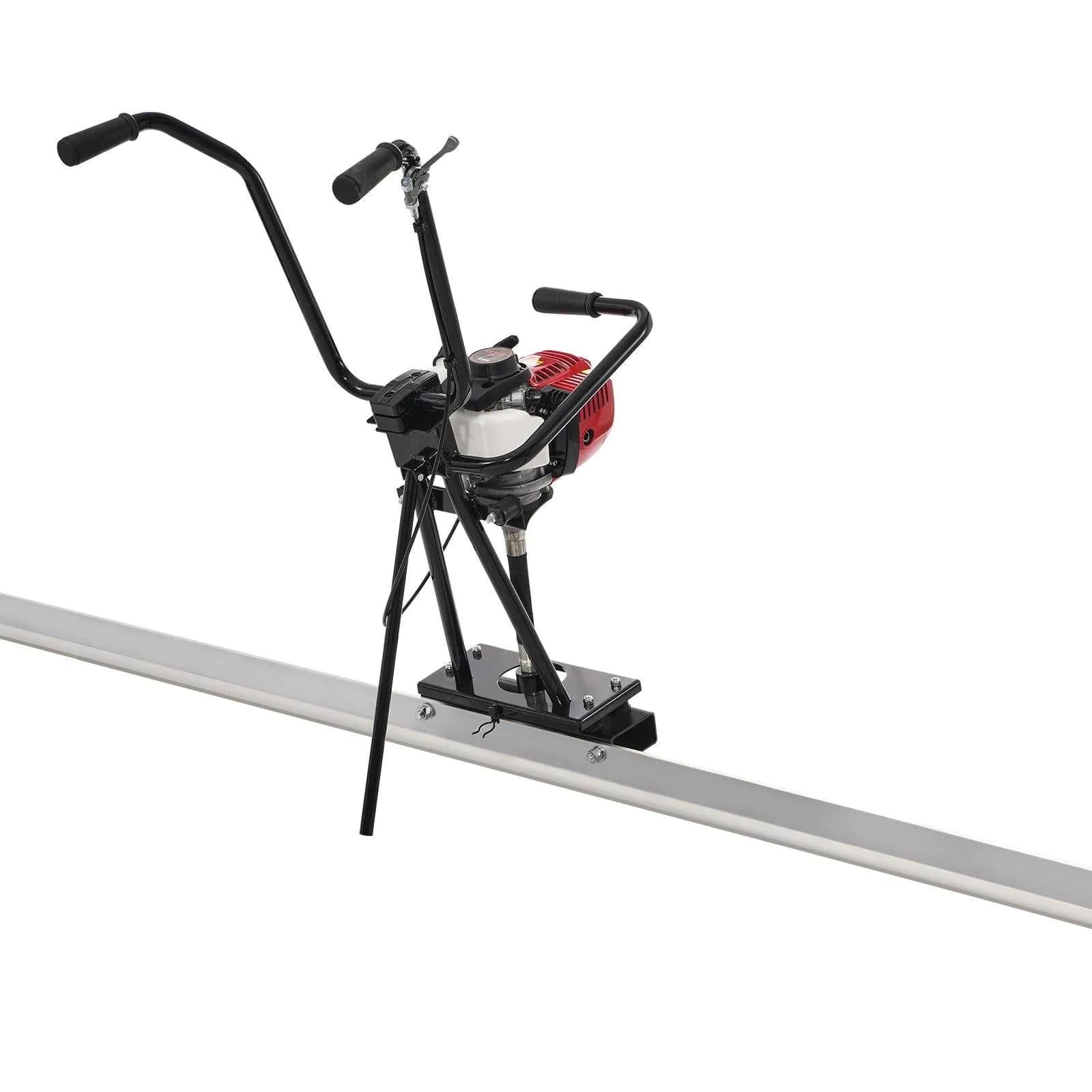 image-VEVOR Gas Concrete Power Screed, 8ft Aluminum Board Straight Edge Bar Set, 4 Stroke Cement Finishing Vibrating Motor with Height Adjustable Handles, High Efficient Concrete Tools 6500RPM