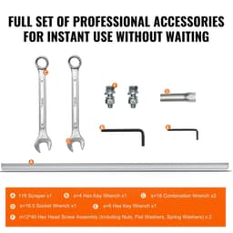 image-VEVOR Gas Concrete Power Screed, 11ft Aluminum Board Straight Edge Bar Set, 4 Stroke Cement Finishing Vibrating Motor with Height Adjustable Handles, High Efficient Concrete Tools 6500RPM