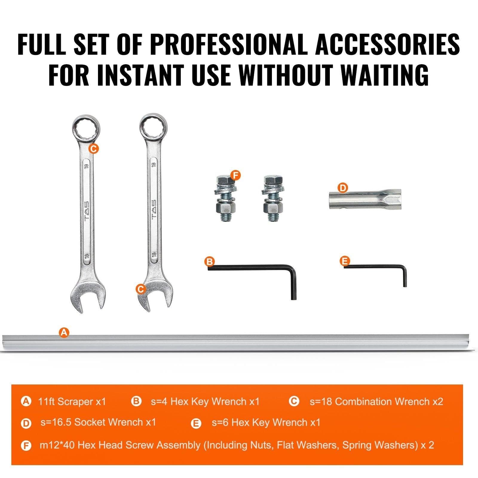 image-VEVOR Gas Concrete Power Screed, 11ft Aluminum Board Straight Edge Bar Set, 4 Stroke Cement Finishing Vibrating Motor with Height Adjustable Handles, High Efficient Concrete Tools 6500RPM