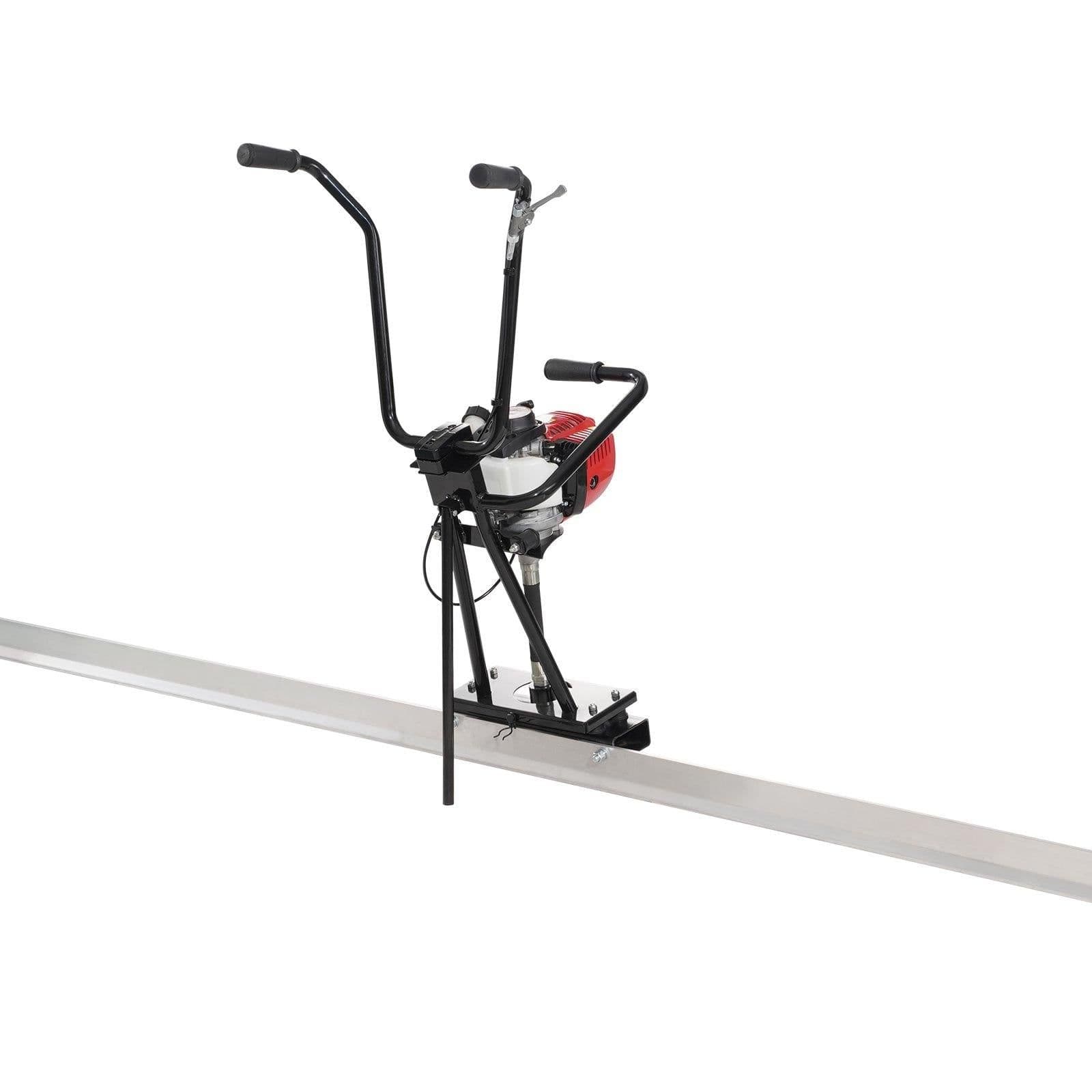 image-VEVOR Gas Concrete Power Screed, 11ft Aluminum Board Straight Edge Bar Set, 4 Stroke Cement Finishing Vibrating Motor with Height Adjustable Handles, High Efficient Concrete Tools 6500RPM