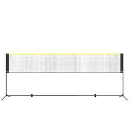 image-VEVOR Badminton Net, Height Adjustable Volleyball Net, 14ft Wide Foldable Pickleball Net, Portable Easy Setup Tennis Net Set with Poles, Stand and Carry Bag, for Kids Backyard Game Indoor Outdoor Use