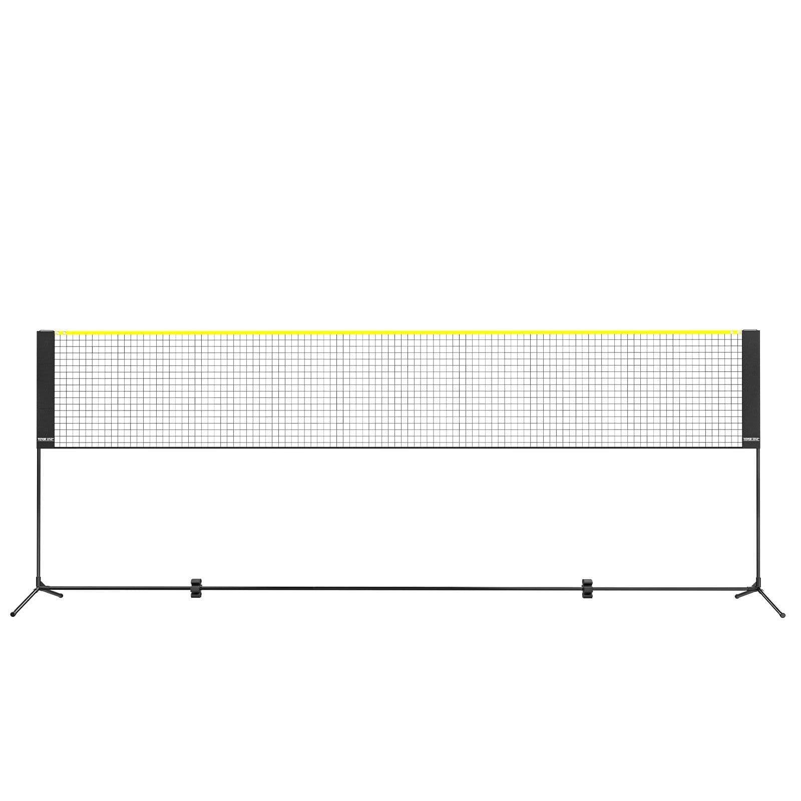 image-VEVOR Badminton Net, Height Adjustable Volleyball Net, 14ft Wide Foldable Pickleball Net, Portable Easy Setup Tennis Net Set with Poles, Stand and Carry Bag, for Kids Backyard Game Indoor Outdoor Use
