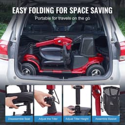 image-VEVOR Heavy-Duty 4 Wheel Mobility Scooter for Seniors 12 Mile Long Range 265LBS