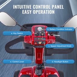 image-VEVOR Heavy-Duty 4 Wheel Mobility Scooter for Seniors 12 Mile Long Range 265LBS