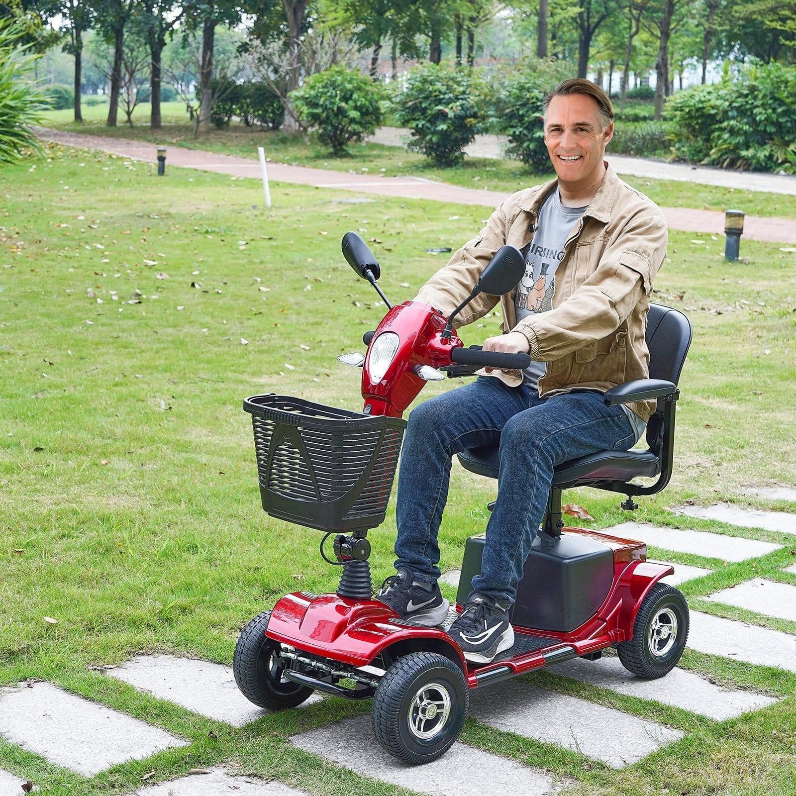 image-VEVOR Heavy-Duty 4 Wheel Mobility Scooter for Seniors 12 Mile Long Range 265LBS