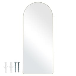 image-VEVOR Arched Full Length Mirror, 71'' x 30'', Large Free Standing Leaning Hanging Wall Mounted Floor Mirror with Stand Aluminum Alloy Frame, Full Body Dressing Mirror for Living Room Bedroom, Black