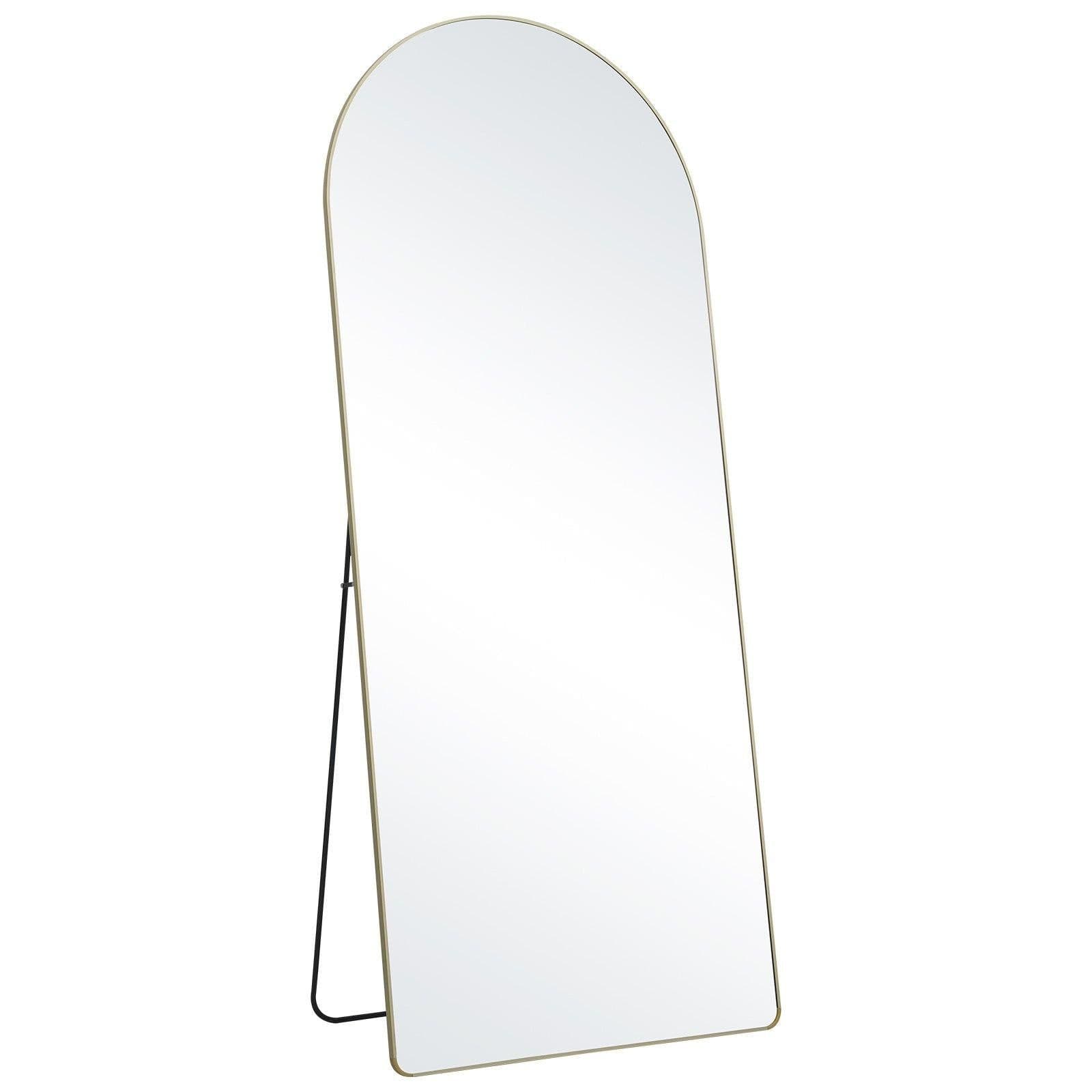 image-VEVOR Arched Full Length Mirror, 71'' x 30'', Large Free Standing Leaning Hanging Wall Mounted Floor Mirror with Stand Aluminum Alloy Frame, Full Body Dressing Mirror for Living Room Bedroom, Black