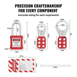 image-VEVOR Electrical Lockout Tagout Kit, 59 PCS Safety Lockout Tagout Station With Padlocks, Hasps, Tags, Ties, Plug Lockout, Circuit Breaker Lockouts, Valve Lockouts, Cable Lockout, Lockout Bag, Box
