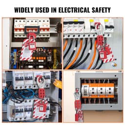 image-VEVOR Electrical Lockout Tagout Kit, 59 PCS Safety Lockout Tagout Station With Padlocks, Hasps, Tags, Ties, Plug Lockout, Circuit Breaker Lockouts, Valve Lockouts, Cable Lockout, Lockout Bag, Box