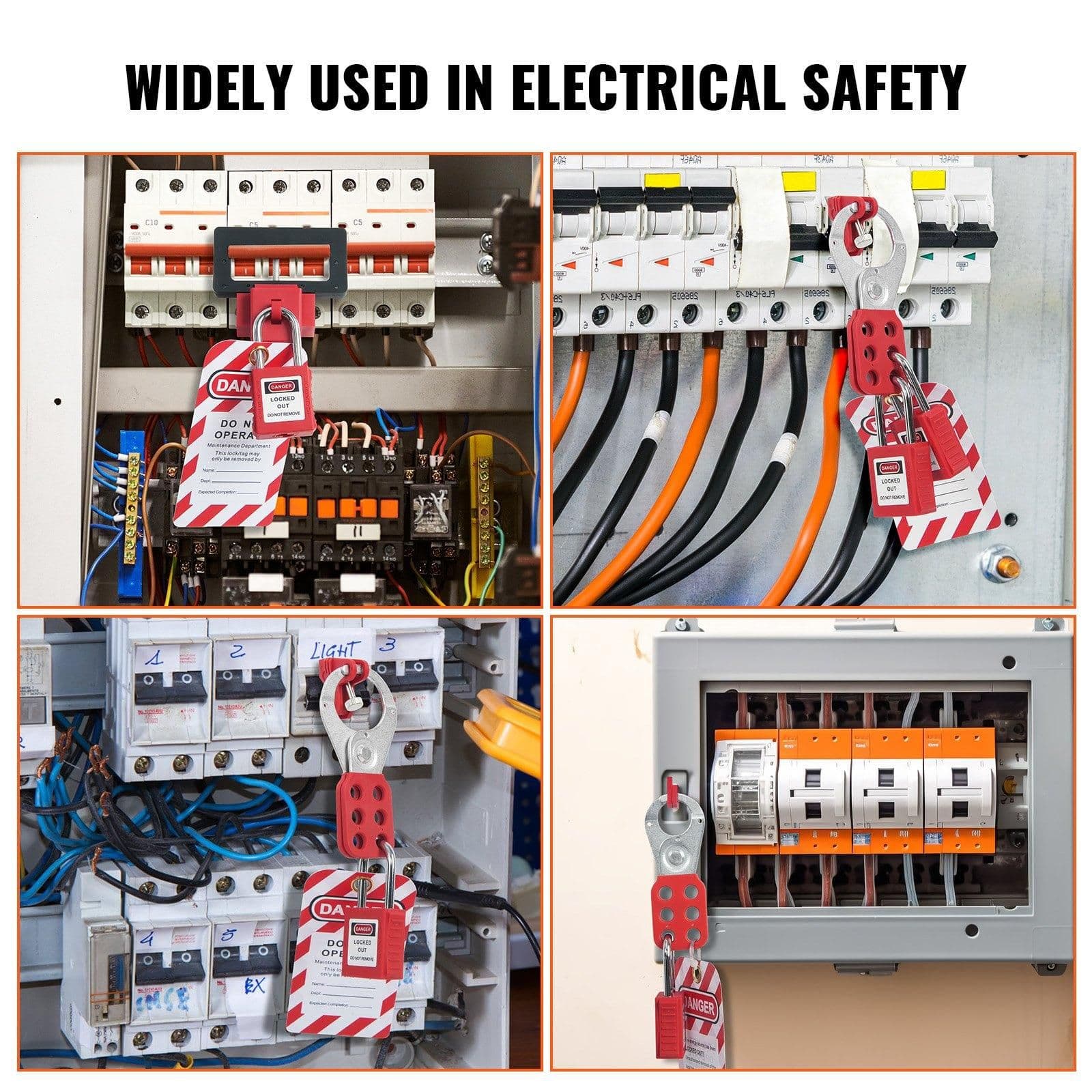 image-VEVOR Electrical Lockout Tagout Kit, 59 PCS Safety Lockout Tagout Station With Padlocks, Hasps, Tags, Ties, Plug Lockout, Circuit Breaker Lockouts, Valve Lockouts, Cable Lockout, Lockout Bag, Box