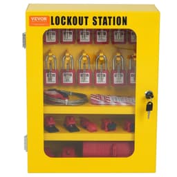 image-VEVOR Electrical Lockout Tagout Kit, 59 PCS Safety Lockout Tagout Station With Padlocks, Hasps, Tags, Ties, Plug Lockout, Circuit Breaker Lockouts, Valve Lockouts, Cable Lockout, Lockout Bag, Box