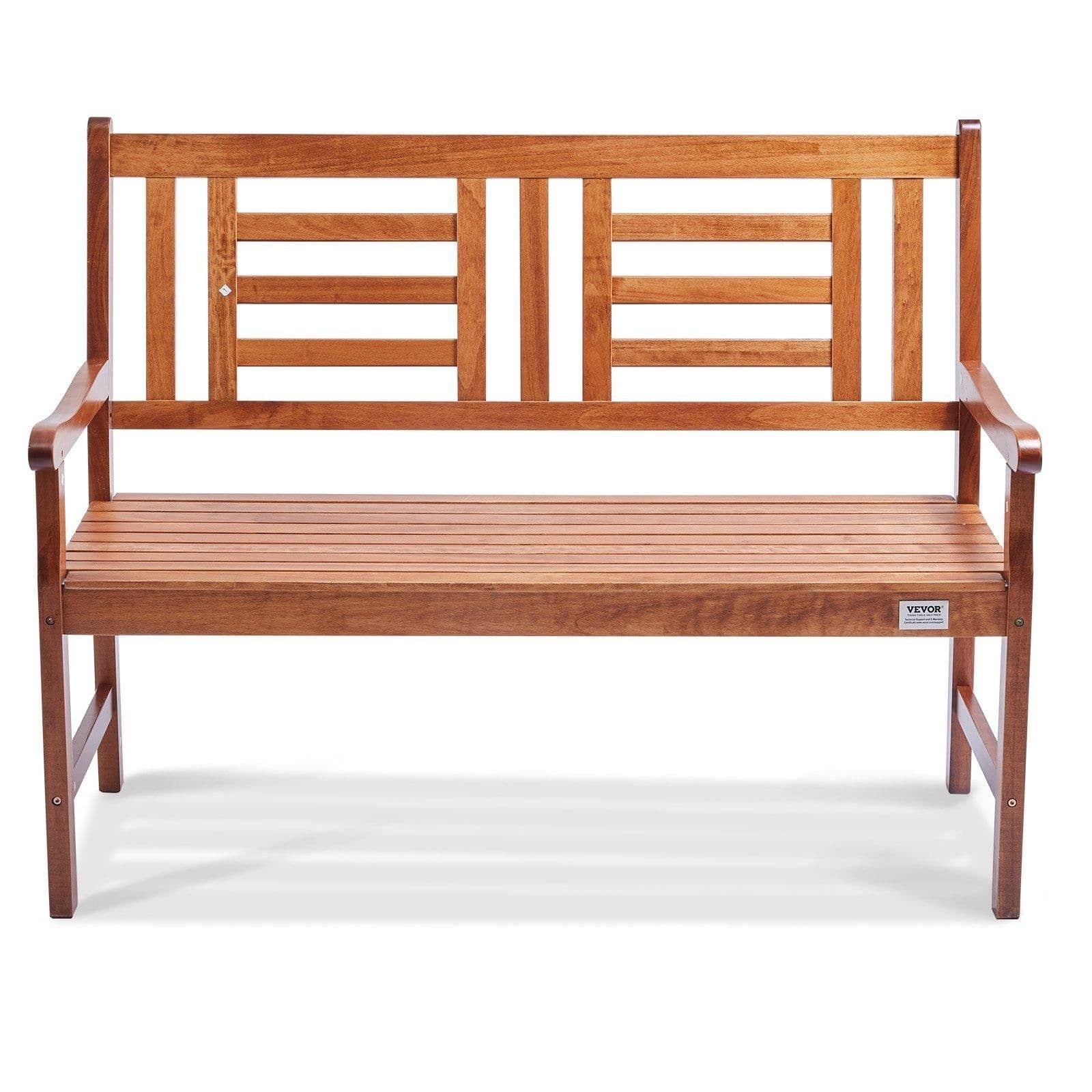 image-VEVOR Outdoor Bench, 48 inches Wood Garden Bench for Outdoors, Outdoor Garden Park Bench with Backrest and Armrests, 700 lbs Load Capacity Bench, Patio Bench for Garden, Park, Yard, Front Porch
