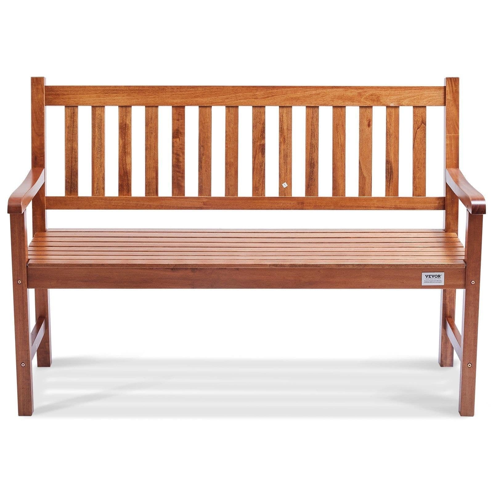 image-VEVOR Outdoor Bench, 50 inches Wood Garden Bench for Outdoors, Outdoor Garden Park Bench with Backrest and Armrests, 800 lbs Load Capacity Bench, Patio Bench for Garden, Park, Yard, Front Porch