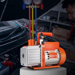 image-VEVOR 1/2 HP 2 Stage Rotary Vane Vacuum Pump, 5 CFM, 115V Air Conditioning Vacuum Pump, 1/4" SAE Male 3/8" SAE Male 1/2" ACME Male Inlet, for HVAC Repair, Refrigeration Maintenance, Resin Degassing
