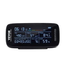 image-VEVOR Air Quality Monitor 9-IN-1, CO2, Temperature, Humidity, Formaldehyde TVOC AQI Tester, Professional PM2.5 PM10 PM1.0 Particle Counter for Indoor/Outdoor, Air Quality Meter w/Alarm Thresholds