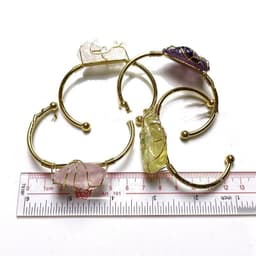 image-Explosive Natural Crystal Rough Stone Gold Winding Unshaped Bracelet Jewelry Crystal Bracelet