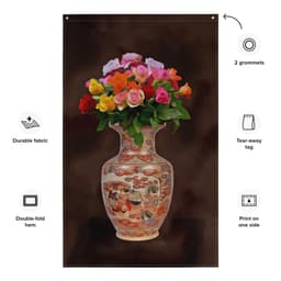 image-Multicolor Rose Painting Flag Tapestry