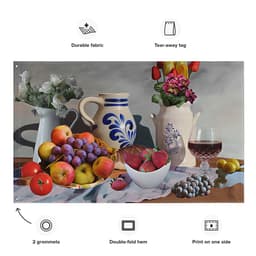 image-Still Life Grapes Painting Flag Tapestry