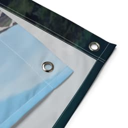 image-Mountain River Painting Flag Tapestry