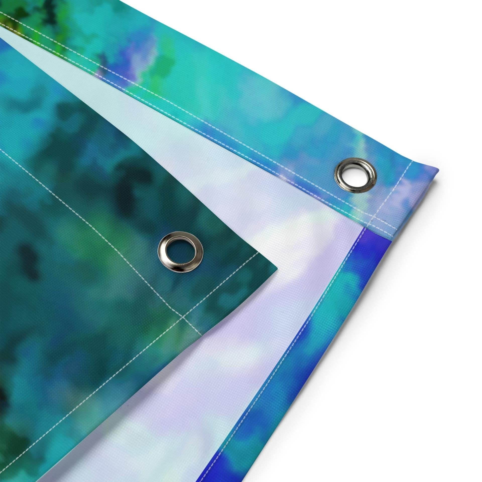 image-Yellow Blue Abstract Painting Flag Tapestry
