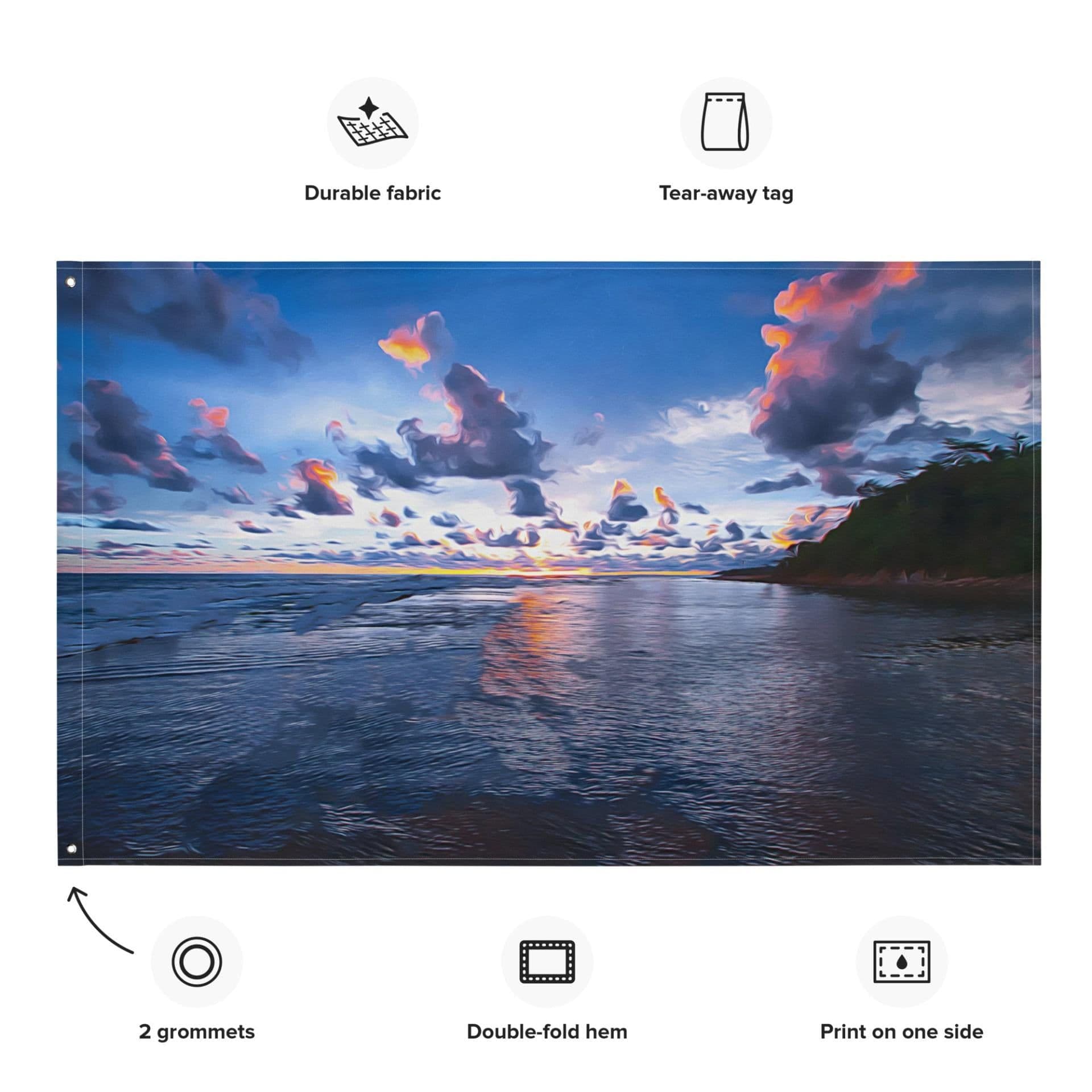 image-Ocean Clouds Painting Flag Tapestry