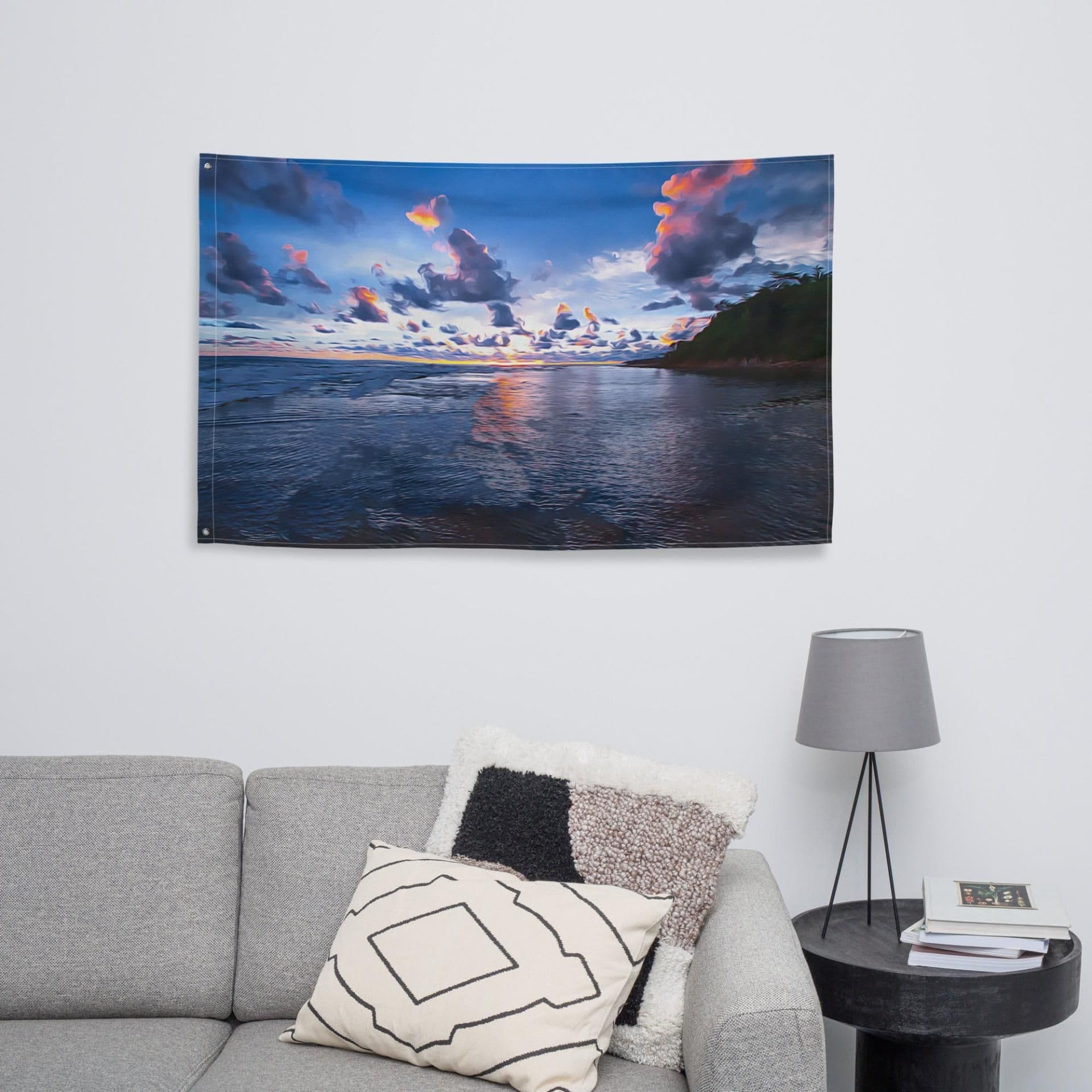 image-Ocean Clouds Painting Flag Tapestry