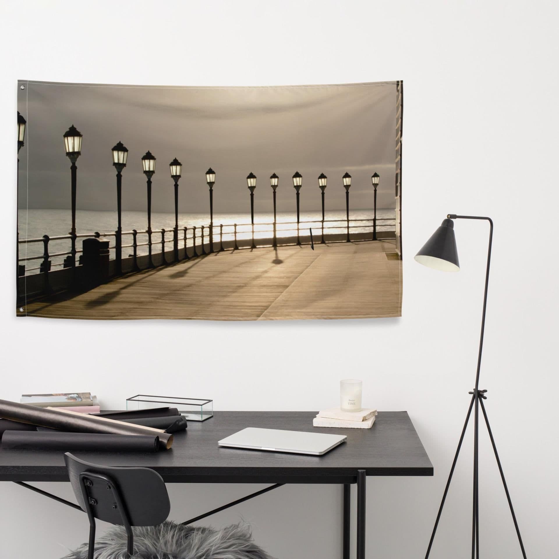 image-Riverside Walk Painting Flag Tapestry