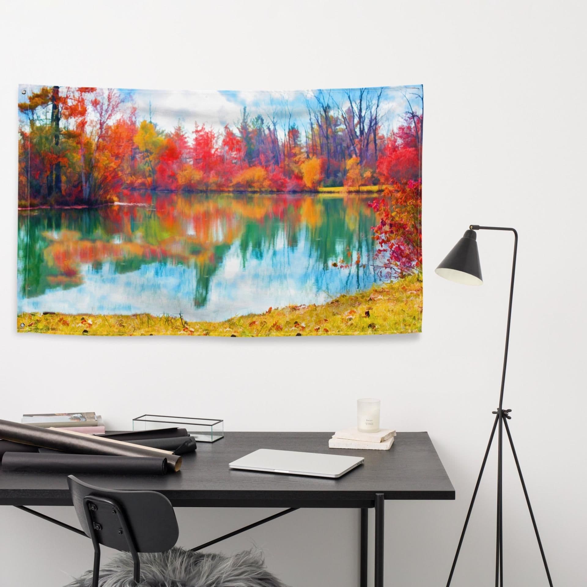image-Fine Art Lake Painting Flag Tapestry