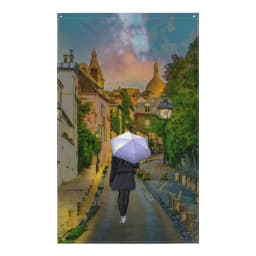 image-Paris Street Walk Painting Flag Tapestry