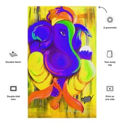 image-Ganesha Painting Flag Tapestry