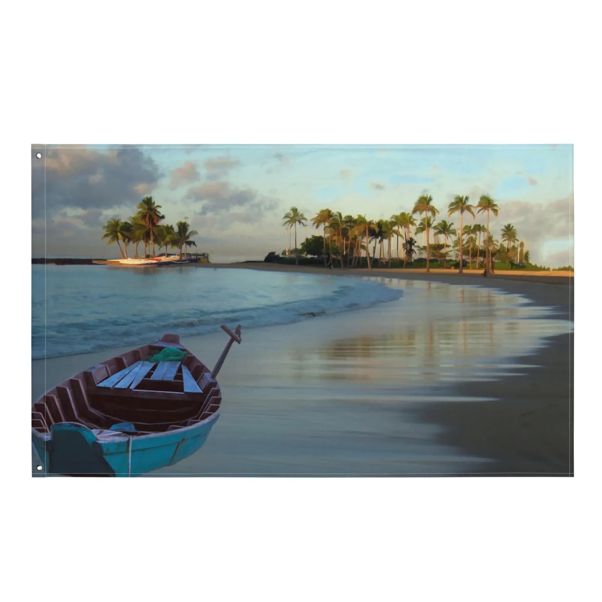 image-Beach Trees Painting Flag Tapestry