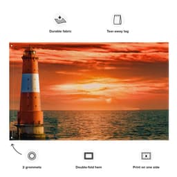 image-Sea Lighthouse Painting Flag Tapestry
