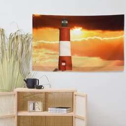 image-Lighthouse Painting Flag Tapestry