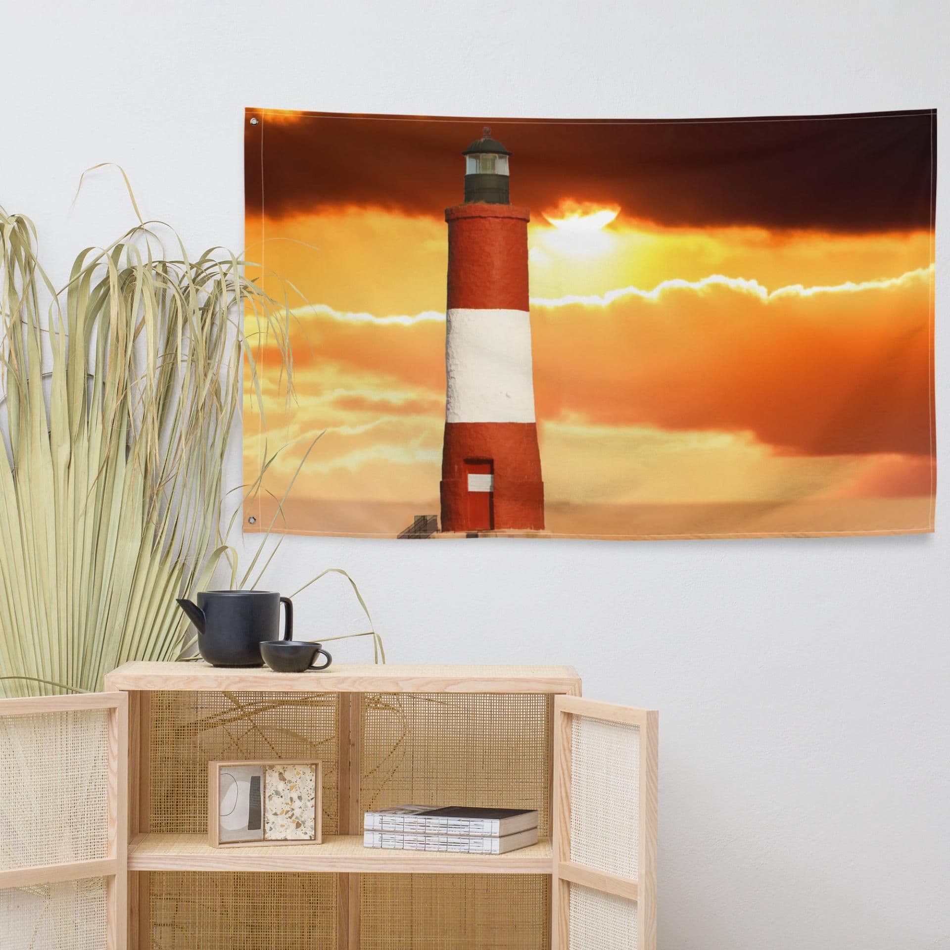 image-Lighthouse Painting Flag Tapestry