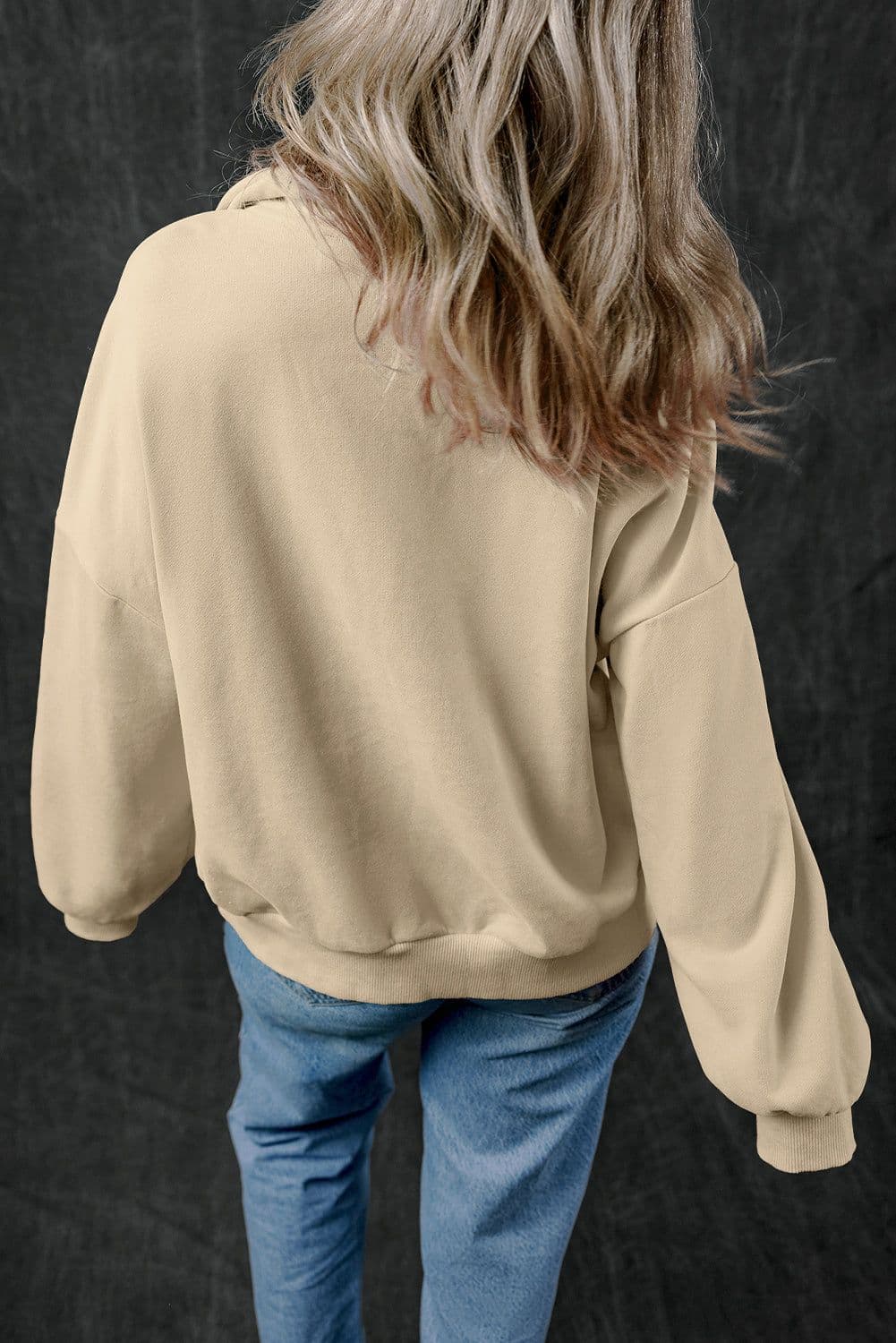 image-Light Grey Kangaroo Pocket Zip-up Sweatshirt (56 characters)