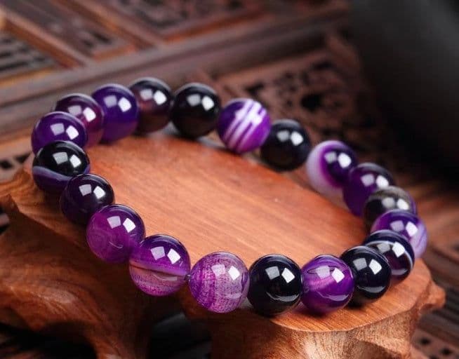image-Bracelet En Pierre Naturelle Violet Pour Femme