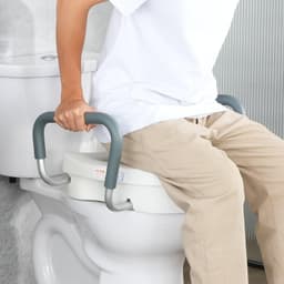image-VEVOR Raised Toilet Seat, 5" Height Raised, 350 lbs Weight Capacity, for Round and Elongated Toilet, Twist Lock Installation,19.1" - 21.7" Adjustable Width, for Elderly, Handicap, Patient, Pregnant, M
