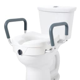 image-VEVOR Raised Toilet Seat, 5" Height Raised, 350 lbs Weight Capacity, for Round and Elongated Toilet, Twist Lock Installation,19.1" - 21.7" Adjustable Width, for Elderly, Handicap, Patient, Pregnant, M