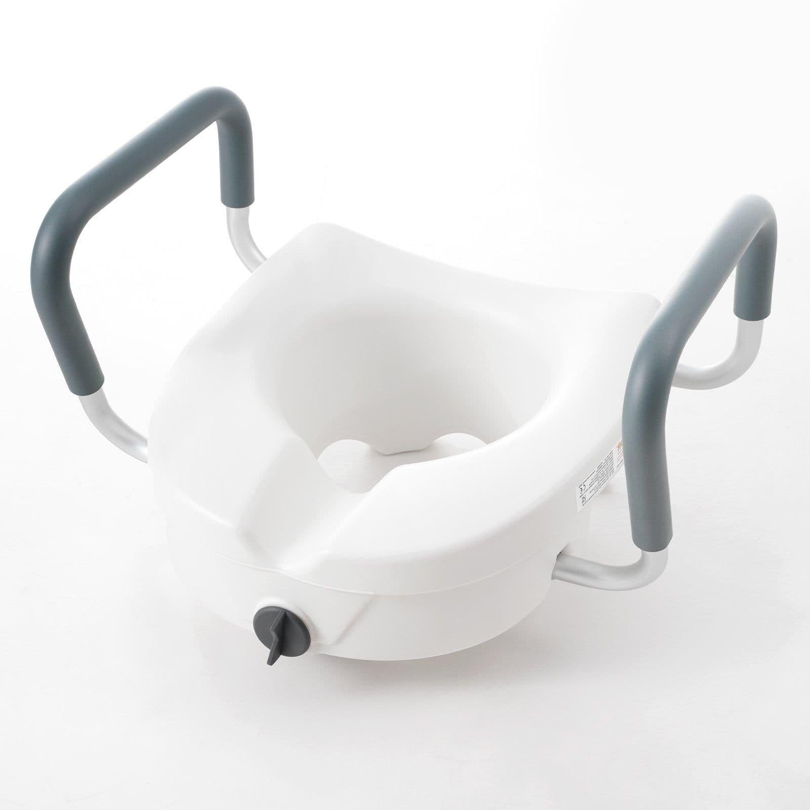 image-VEVOR Raised Toilet Seat, 5" Height Raised, 350 lbs Weight Capacity, for Round and Elongated Toilet, Twist Lock Installation,19.1" - 21.7" Adjustable Width, for Elderly, Handicap, Patient, Pregnant, M