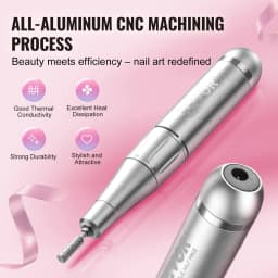 image-VEVOR Electric Rechargeable Nail Drill, 35,000RPM Portable Cordless Nail E File Machine, LCD-Display Acrylic Gel Grinder Tool with 6 Bits and 50PCS Sanding Bands for Manicure Pedicure Carve Polish